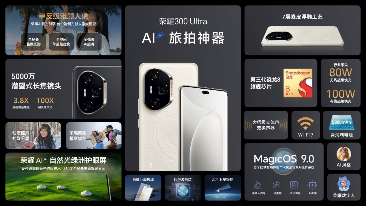 AI旅拍神器荣耀300系列正式发布,售价2299元起 AI旅拍神器荣耀300系列正式发布,售价2299元起