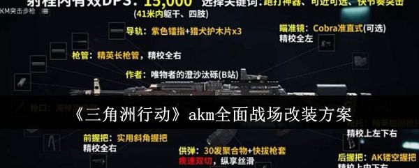 三角洲行动akm全面战场改装方案 三角洲行动akm全面战场改装方案