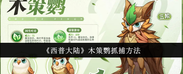 西普大陆木策鹦抓捕方法 西普大陆木策鹦抓捕方法