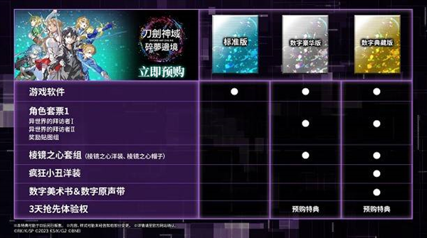 刀剑神域碎梦边境豪华版有什么区别刀剑神域碎梦边境买豪华版还是标准版 刀剑神域碎梦边境豪华版有什么区别刀剑神域碎梦边境买豪华版还是标准版