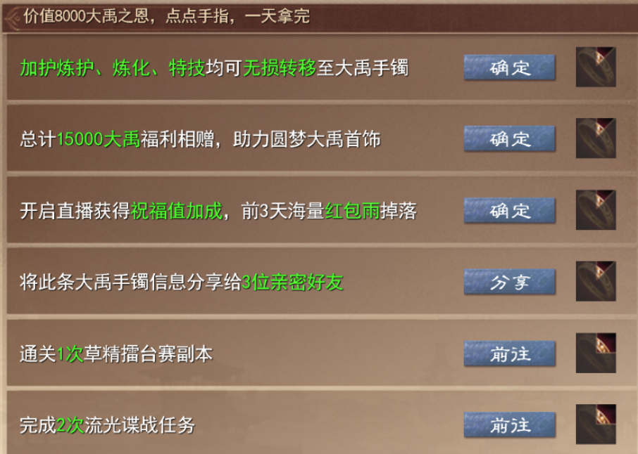 大禹手镯上线,0成本0门槛首日即领 大禹手镯上线,0成本0门槛首日即领