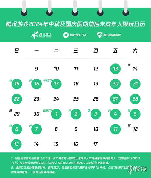 王者荣耀中秋及国庆假期前后未成年人游戏限玩通知 王者荣耀中秋及国庆假期前后未成年人游戏限玩通知