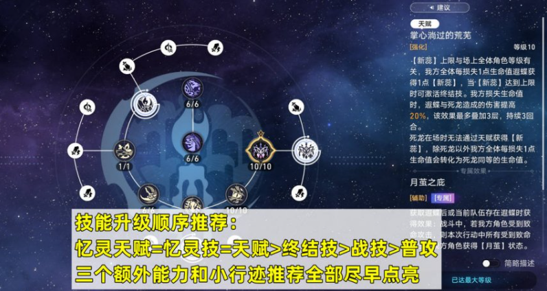 崩坏星穹铁道遐蝶行迹怎么加点